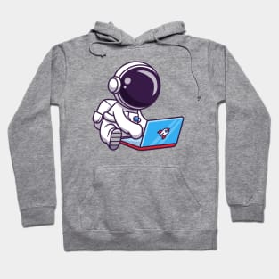 Cute Astronaut Playing Laptop Hoodie